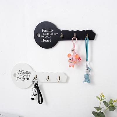 1 sada držáku na klíče poutavý vzor dopisů Dřevo retro rustikální držák na klíče Sada nástěnných dekorací pro domácnost