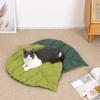 Cooling Cotton Cat Bed Mat LeafShaped Breathable Dog Sleep Blanket Double Sided Washable Pet Floor Rug Home Comfort Pad