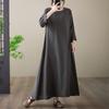 Long Sleeve Plus Size Cotton Vintage Floral New In Dresses for Women Casual Loose Spring Autumn Dress