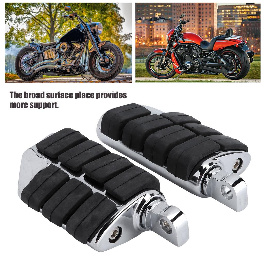 Motorcycle Footpegs Footrest CNC Aluminum Alloy Rubber   Replacement For