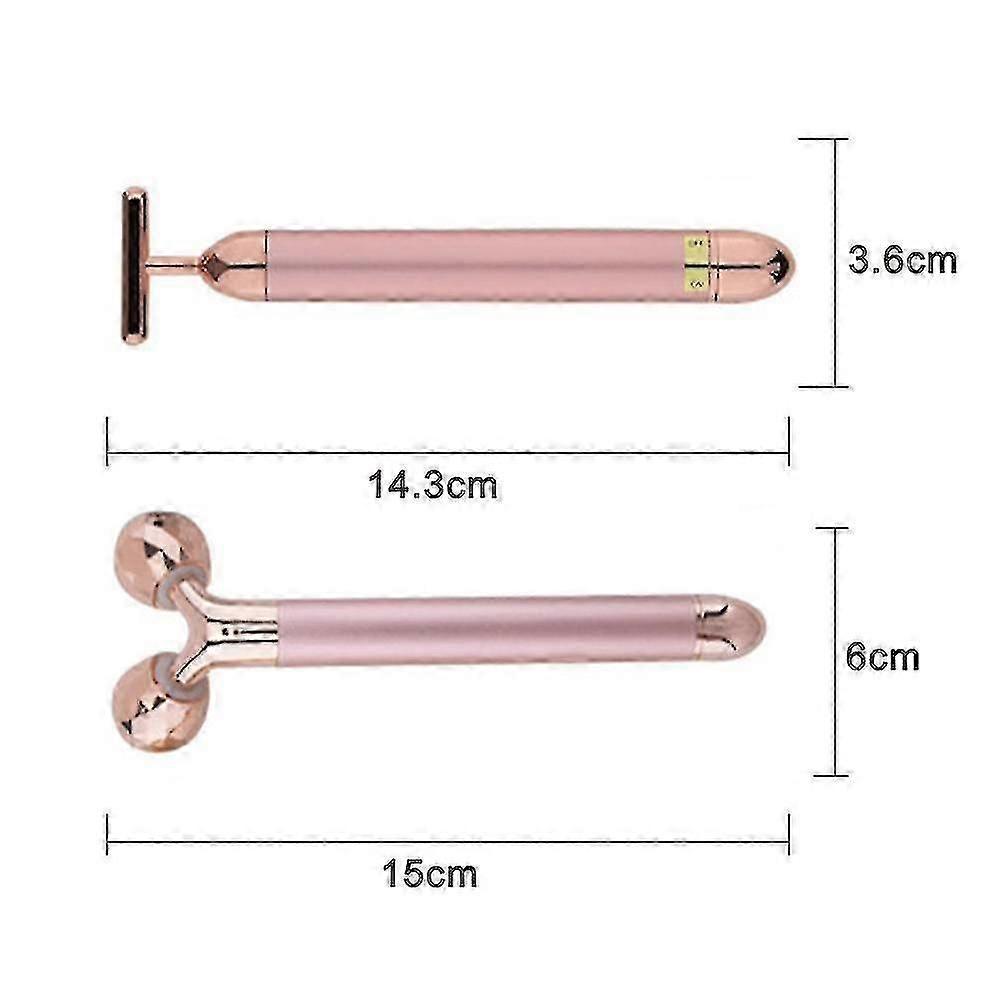 ZK-2 In 1 Facial Massager Roller Face Gold Pulse Electric 3D Roller Rose Gold
