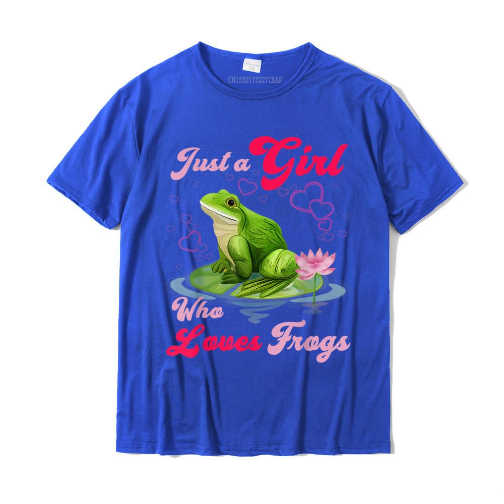 Cute And Funny Just A Girl Who Loves Frogs Women And Moms TShirt Casual T Shirts For Unisex Cotton Tops Tees Custom Company