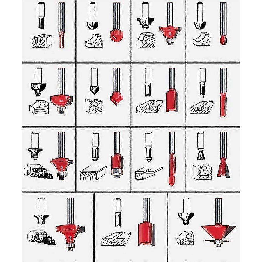 110V Hand Palm Router Tool Kit, 800W Power with 30000RPM High Speed, Includes 15 1/4" Router Bits Set