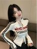 Girls Y2K Tops Workout Cycling T-shirts Zipper Long Sleeve Fashion Club Wear Sexy Women's T-shirts Sports Tees
