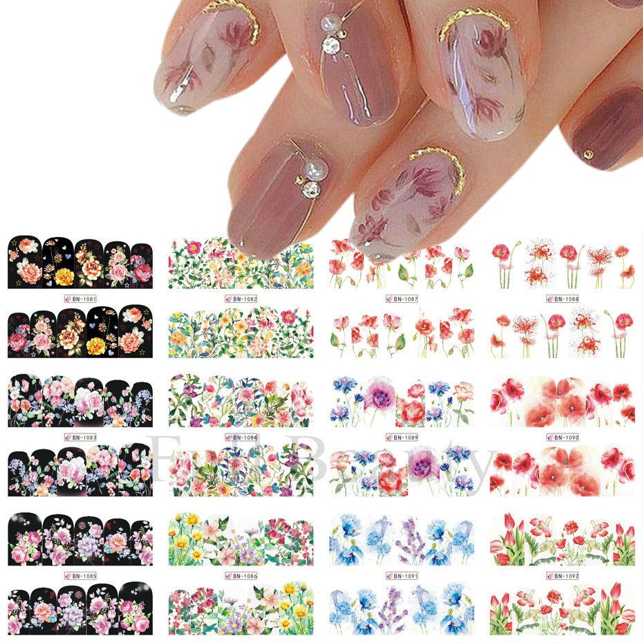 Nail Art Sticker, Spring And Summer Flower And Grass Series, Zou Ju Flower Watermark Nail Sticker