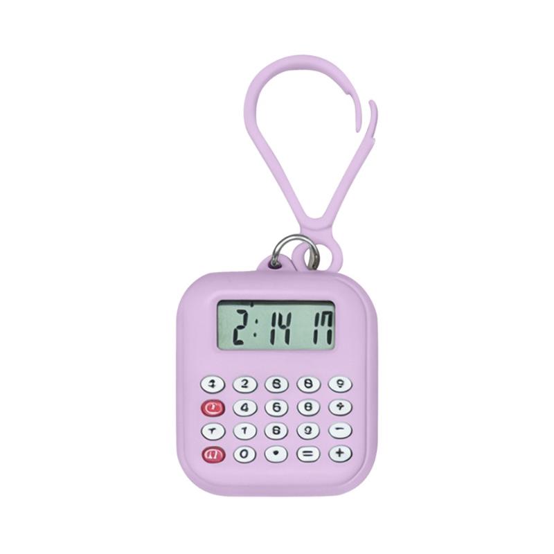 Portachiavi Mini Calcolatrice Digitale Portatile Display Ora Conto alla Rovescia Piccola Calcolatrice Per Studente Zaino Scolastico Uso Quotidiano