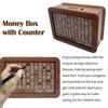 Wood Piggy Bank Save Money Box Decorative Household Organization Box for Home School Office Bedroom Dormitory Decoration