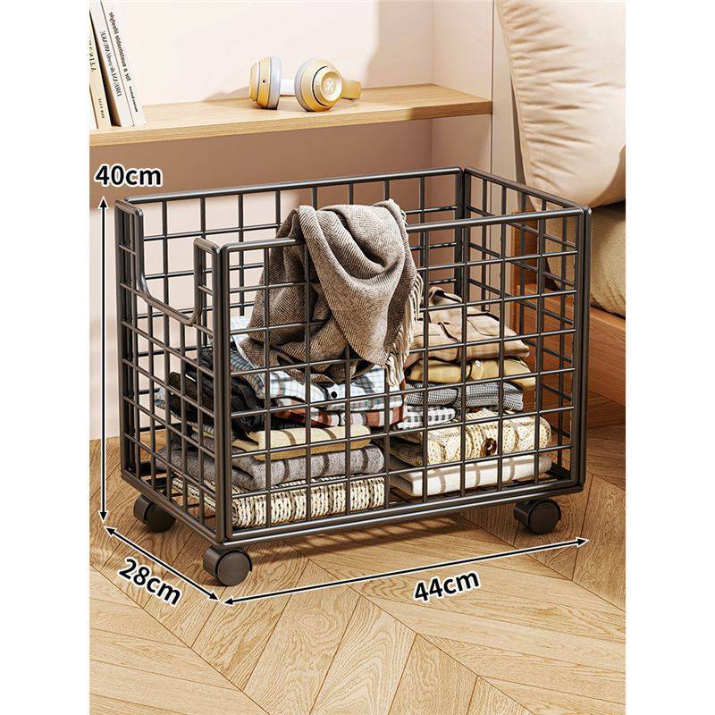 Large Capacity Stuffed Animal Organizer with Wheels Plush Toy Storage Basket Kid Toy Metal Storage Bins for Storage of Any Stuff