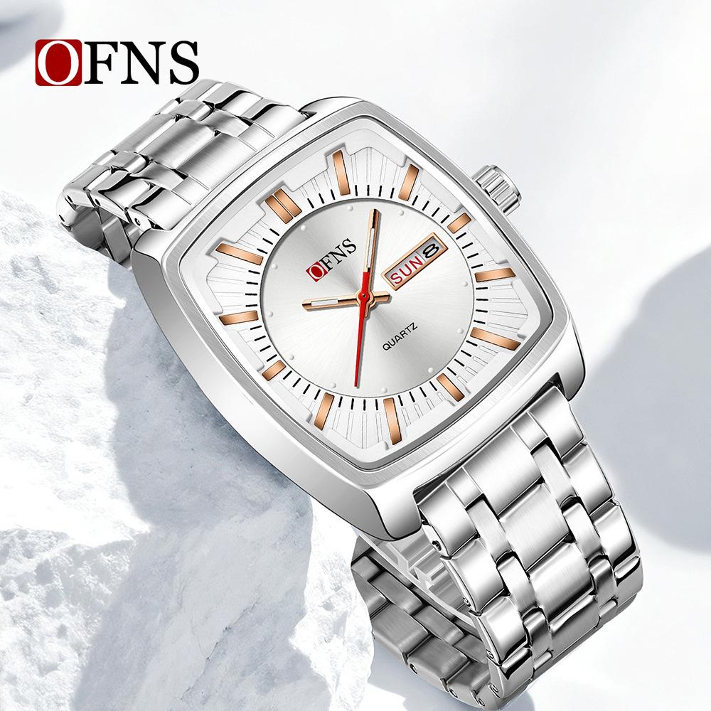 Luxury Men Watch Classic Red Green Dial Men's Quartz Wristwatch Sliver Calendar Male Reloj Stainless Steel Man Clock