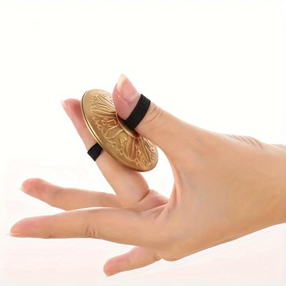 2 ks Zlaté prstové činely, Roztomilé jedinečné vtipné hudební nástroje pro Halloweenské Vánoční Bar Klub Rave LARP Party Hrací potřeby