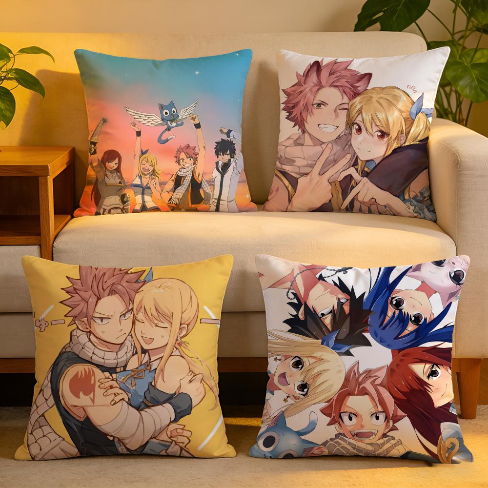 Cushion Cover Linen SkinFriendly Soft Decorative Case For Sofa Home Decor Vintage Anime FFairy Tail Classic Pillow cover
