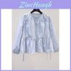 Soft Satin Cotton Blouse With 3d Pattern And Pleated Design For Casual Women