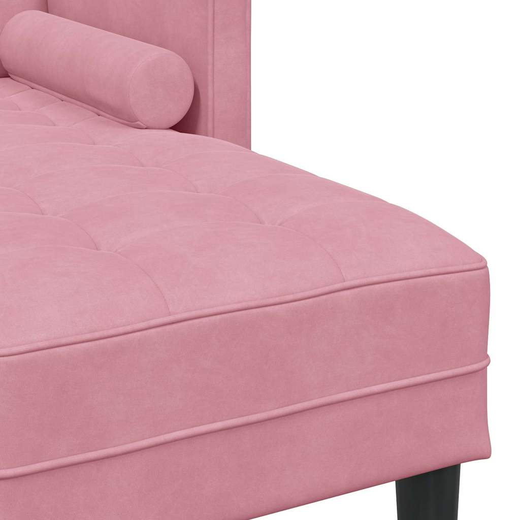 Sofa Set with Cushions Pink Polyester