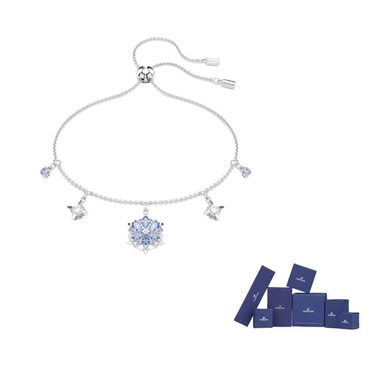 Swarovski Crystal Bracelets Unisex Blue F-Original brand box синий
