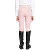 Pantaloni da equitazione antiscivolo a seduta intera per bambine e ragazze, con finiture a contrasto, leggings equestri con tasche e passante per cintura per allenamento e competizione