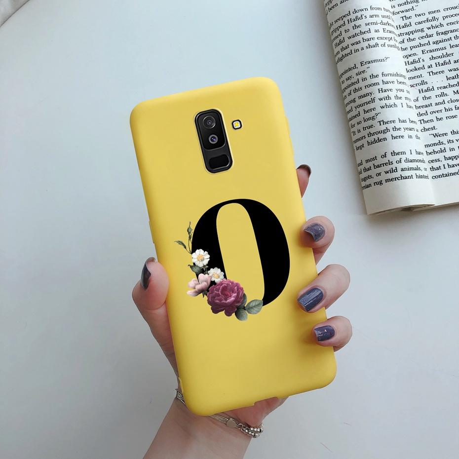 for Samsung Galaxy A6 2018 phone case A600 A600F for Samsung A6 a 6 plus 2018 A605 A605F A6plus case Beautiful 26 Letters cover