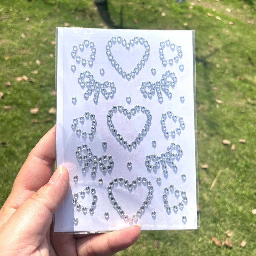 3D Star Heart Acrylic Crystal Stickers Kids DIY Decoration Self Adhesive Jewel Crafts Sparkly Rhinestone Stickers Girls Gifts