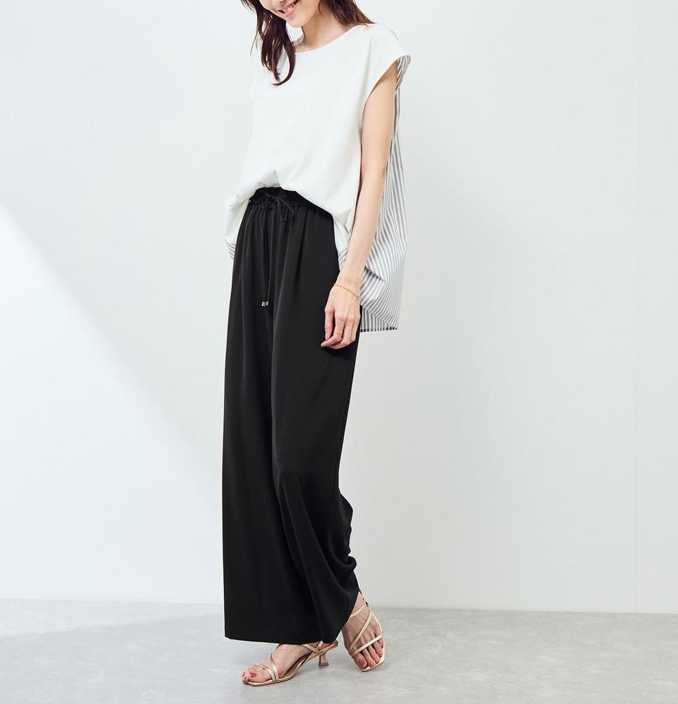 Rope Picnic Jog Easy Wide Pants GDS55030 Black Main Size 38 Set-Up Women's (01)