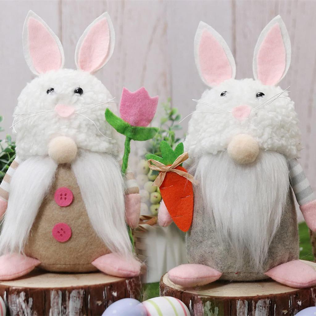 Easter Plush Rabbit Ornament - Decorative Prop for Window Display or Desktop Decoration