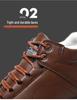 Men's Fleece Lined High Top Leather Shoes: Casual Winter Outdoor Snow Boots