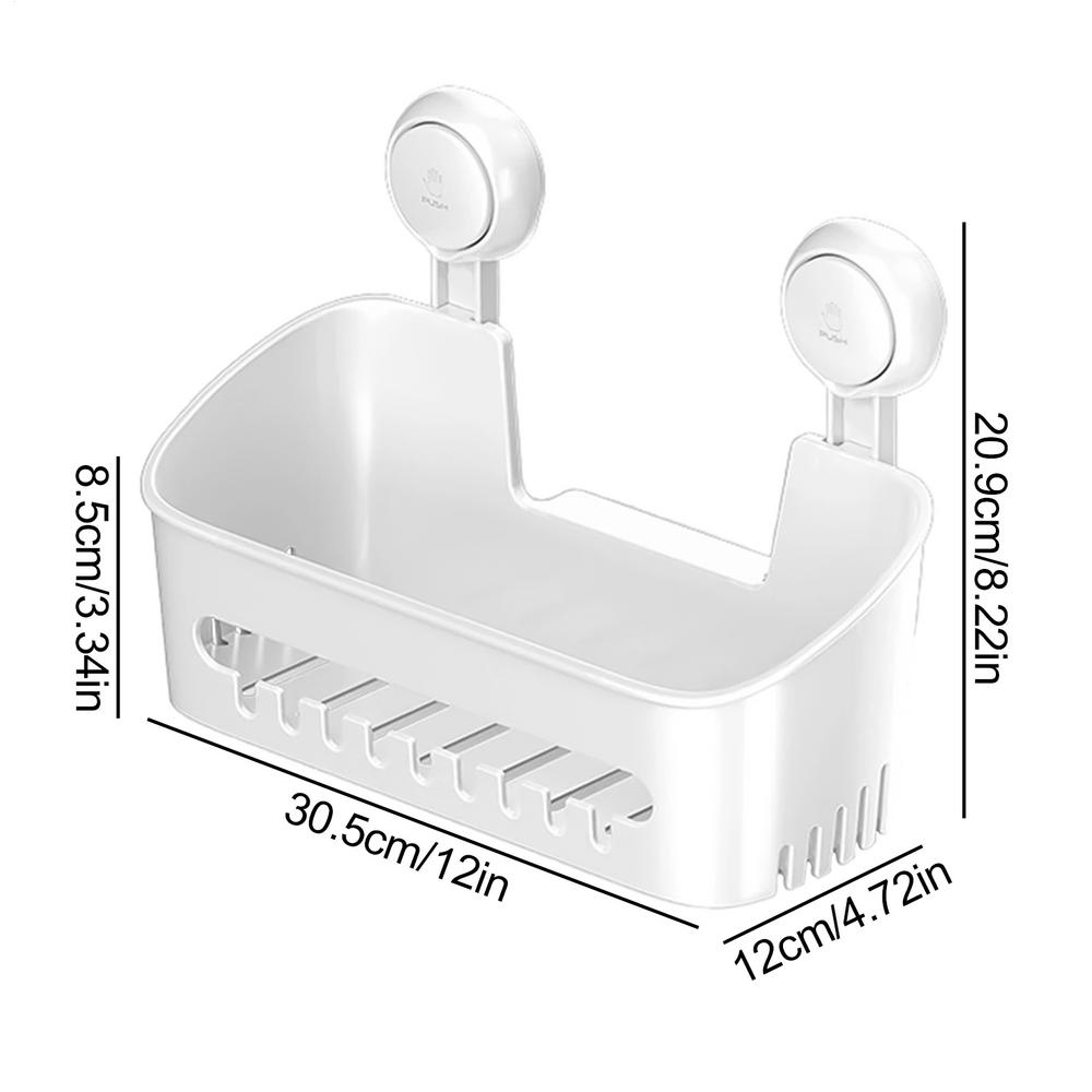 

Shower Organizer Basket Suction Cup Shower Storage Wall Mounted Shower Toiletry Organizer For Home Apartment College Dorm белый