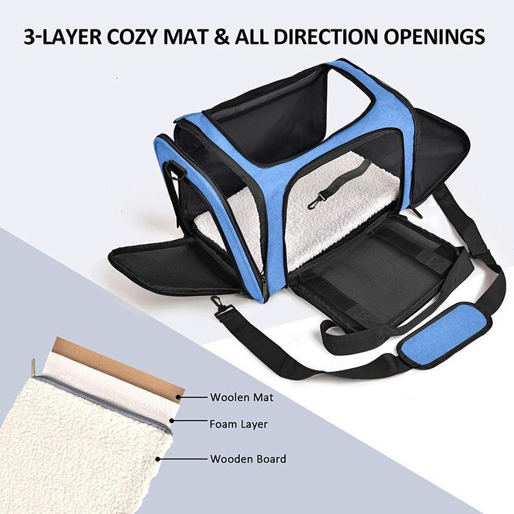 Portable & Breathable Foldable Pet Carrier for Cats & Small Dogs - Lightweight Travel Bag with Large Capacity