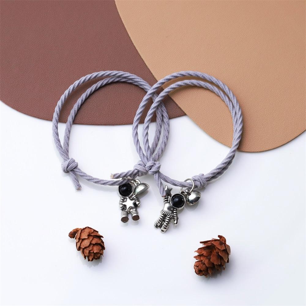 Band Couple Bracelet Magnet Paired Rubber for Lovers Distance Bracelet Women Men Braided String Bracelet Friendship Jewelry Gift