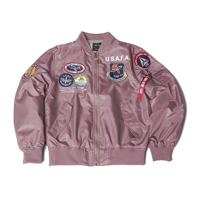 Trendy 2025 American Style Men's MA-1 Air Force Pilot Jacket with Badge Embroidery for Spring/Autumn.