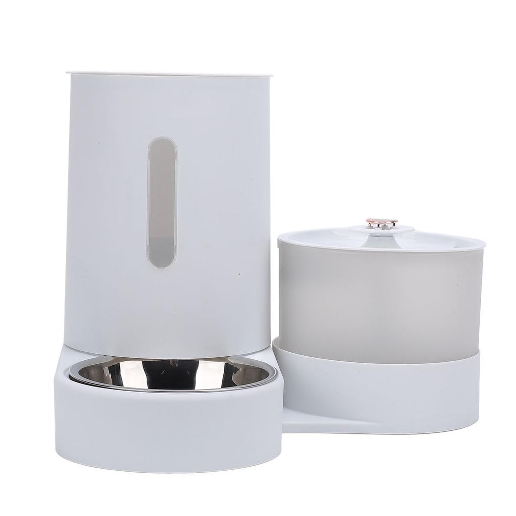 Cat Food Feeder and Water Fountain Large Capacity Space Saving Easy To Clean Pet Dry Food Dispenser