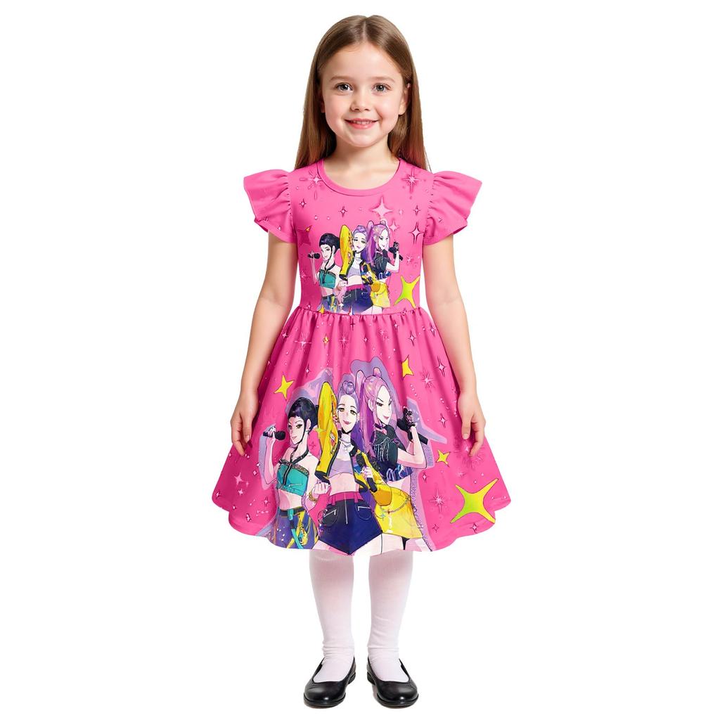 Girls Witch  Girls Flying Sleeves Children's Dress Children's A-line Skirt