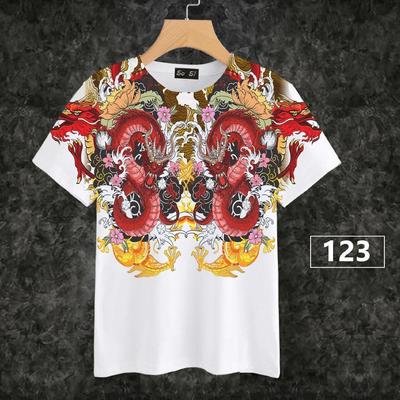 HAAR T-Shirt No. 123 Dragon, Red, Flower