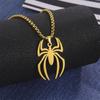 Mode Spinne Anhänger Halskette Männer Frauen Spinne Halskette Männlich Halsband Box Kette Edelstahl Schmuck Geschenke Punk