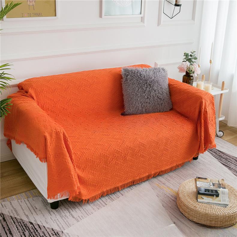 Simple and Suitable for All Seasons, Herringbone Grid, Lazy Sofa Towel, Outdoor Camping Blanket, Sofa Mat, Tablecloth