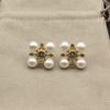 High Quality Classic Fashion Jewelry Trendy David Yurm Sparkling Zircon 24K Gold Plated Original Logo Earrings Gift