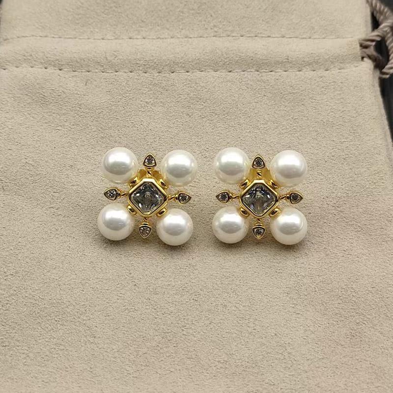 High Quality Classic Fashion Jewelry Trendy David Yurm Sparkling Zircon 24K Gold Plated Original Logo Earrings Gift