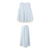Sancai Layered Faux Two-Piece Top & A-Line Skirt Set