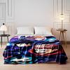 "Anime Characters In Action Pose, Vibrant Art Flannel Blanket for Bedroom, Living Room, Sofa, and Nap Sofas"