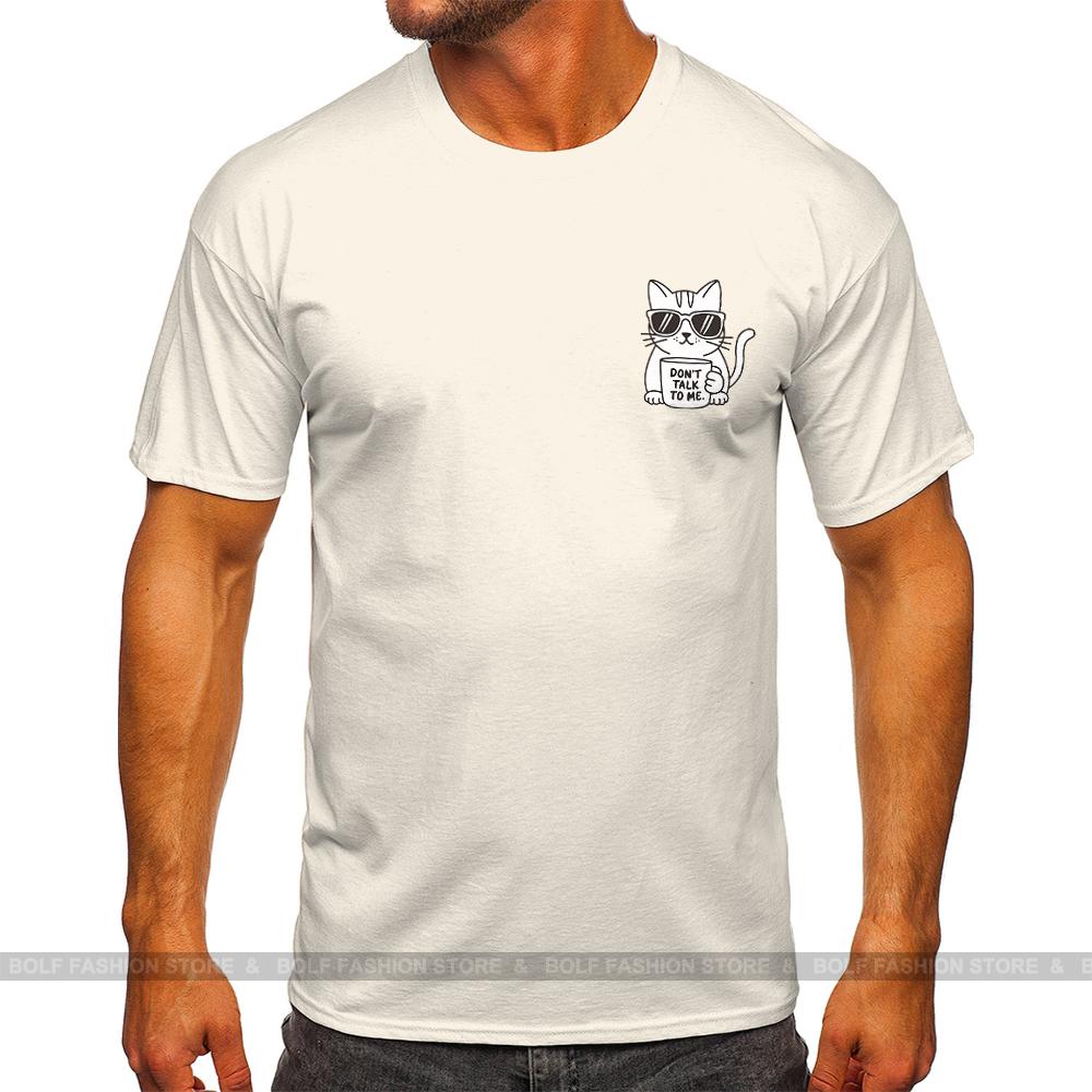 Cool Cat Logo T-Shirt 100% Cotton Minimalist Feline Symbol Tee for Men and Women Streetwear Essentials