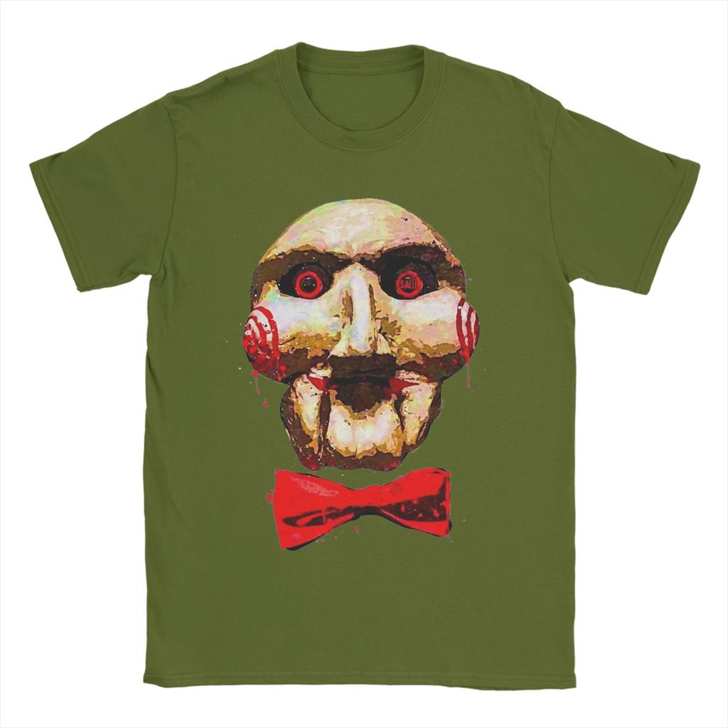 Maglietta Kawaii Film Saw da Uomo Girocollo Manica Corta Top Horror Cotone Abbigliamento Estivo