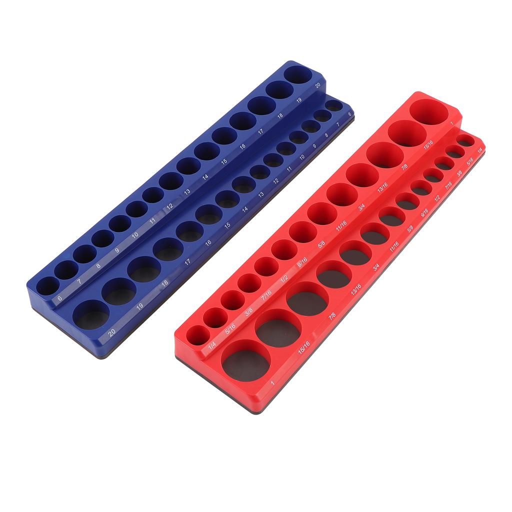 38 Zoll Antrieb Magnetischer Steckschlüssel-Organizer Starker Magnet Metrisch SAE Steckschlüsselhalter Schalen 2 Stück