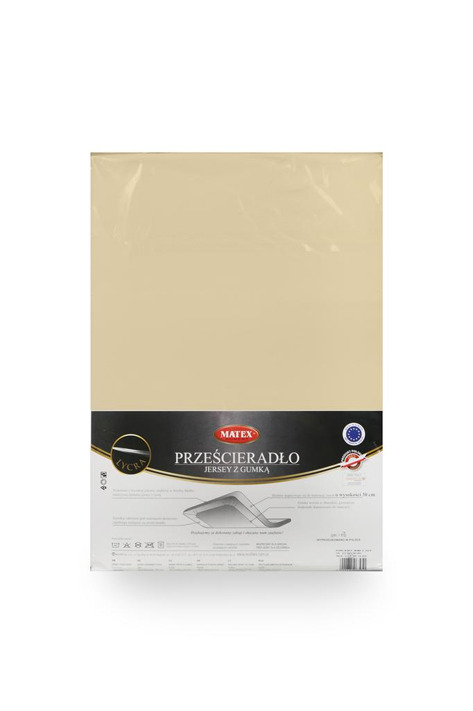Jersey sheet with lycra 110x190 120x200x30 light beige matex