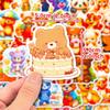 50 Autocollants pour Autocollants Nourriture Ours Mignon Petit Ours Décoration Créative DIY Autocollants Guka Autocollants Étanches