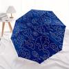 1pc Clouds Blue Automatic Open/close Folding Compact Umbrella, 8 Rib Sturdy Canopy, Lightweight Portable, Everyday Use, Gift,,088