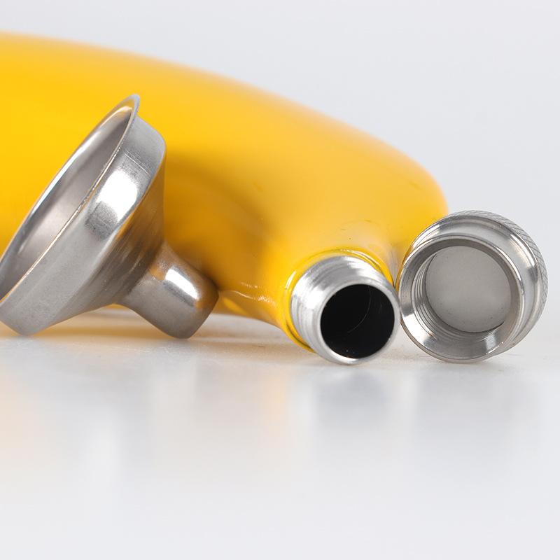 5oz Portable Pocket Banana Hip Flask with Funnel Outdoor Travel 304 Stainless Steel Whiskey Drink Alcohol Flagon for Man Gift