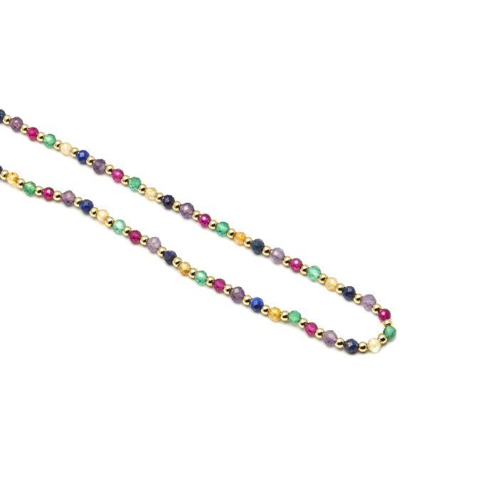Collana Luxenter in argento 925 e cristalli multicolori finita in oro giallo 18k - Shedi
