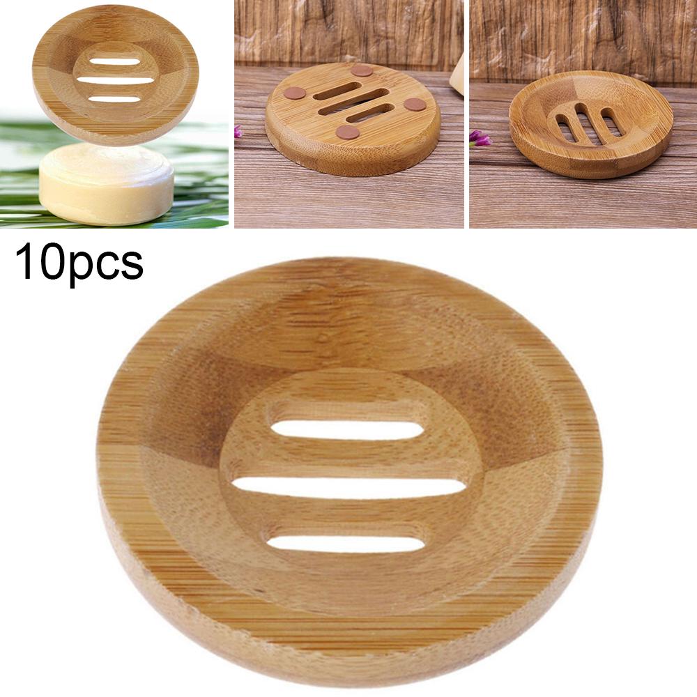 Round Soap Tray Wood High Intensity Natural Plate Rack Soap Dish Storage Holder Store Soap Wood Soap Tray 10pcs