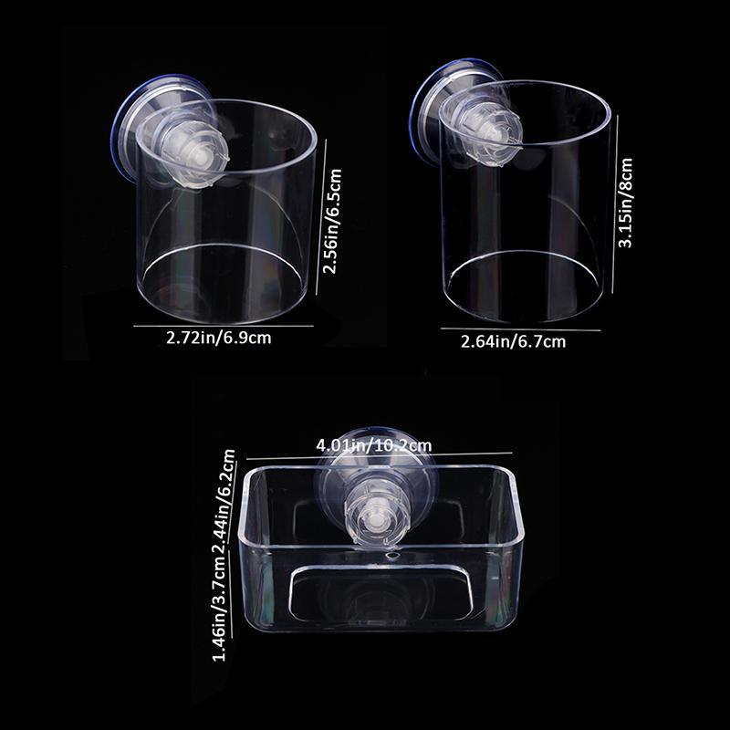 Fish Tank Feeding Ring Transparent Acrylic Rectangle Round Shape Aquarium Suspensible Feeder For Tank Floating Food Dispenser