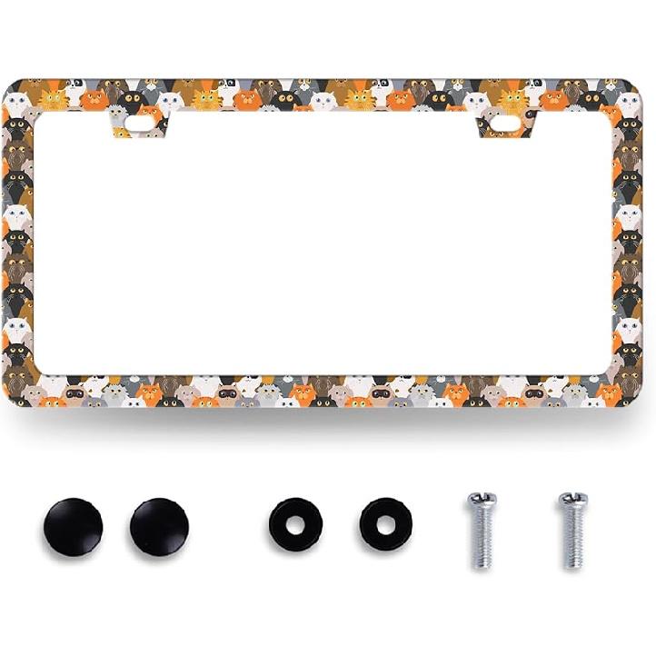 Funny License Plate Frame What‘S Your Favorite Scary Movie License Plate Holder Stainless Steel Auto Parts Blood License Plate Decoration For Men