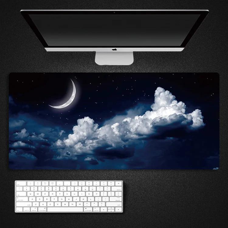 Black Gray Line Cloud Art Desk Mat Gaming Mouse Pad Large Mousepad Gamer Accessories XXL PC Computer Keyboard Extended Pad