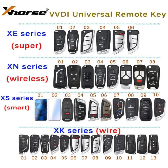XHORSE VVDI Universal Remote XS/XE/XN/XK Series Smart / Super / Wireless /Wire Car Key English Version for VVDI Key Tool 7